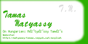 tamas matyassy business card